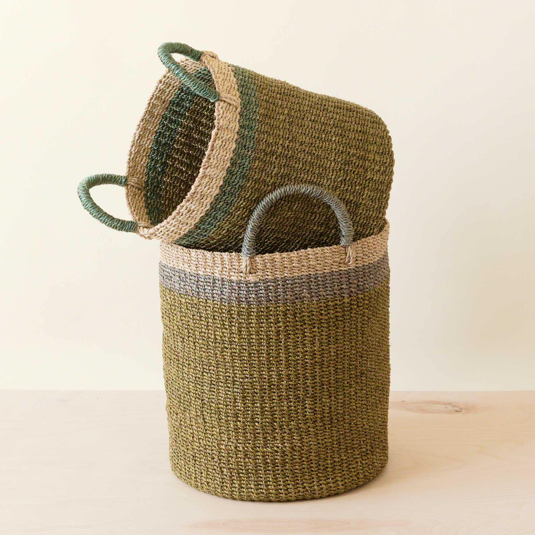 S/2 Olive Baskets with Handle
