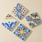 Vintage Patterned Marble Tiles Coasters |  Set of 4