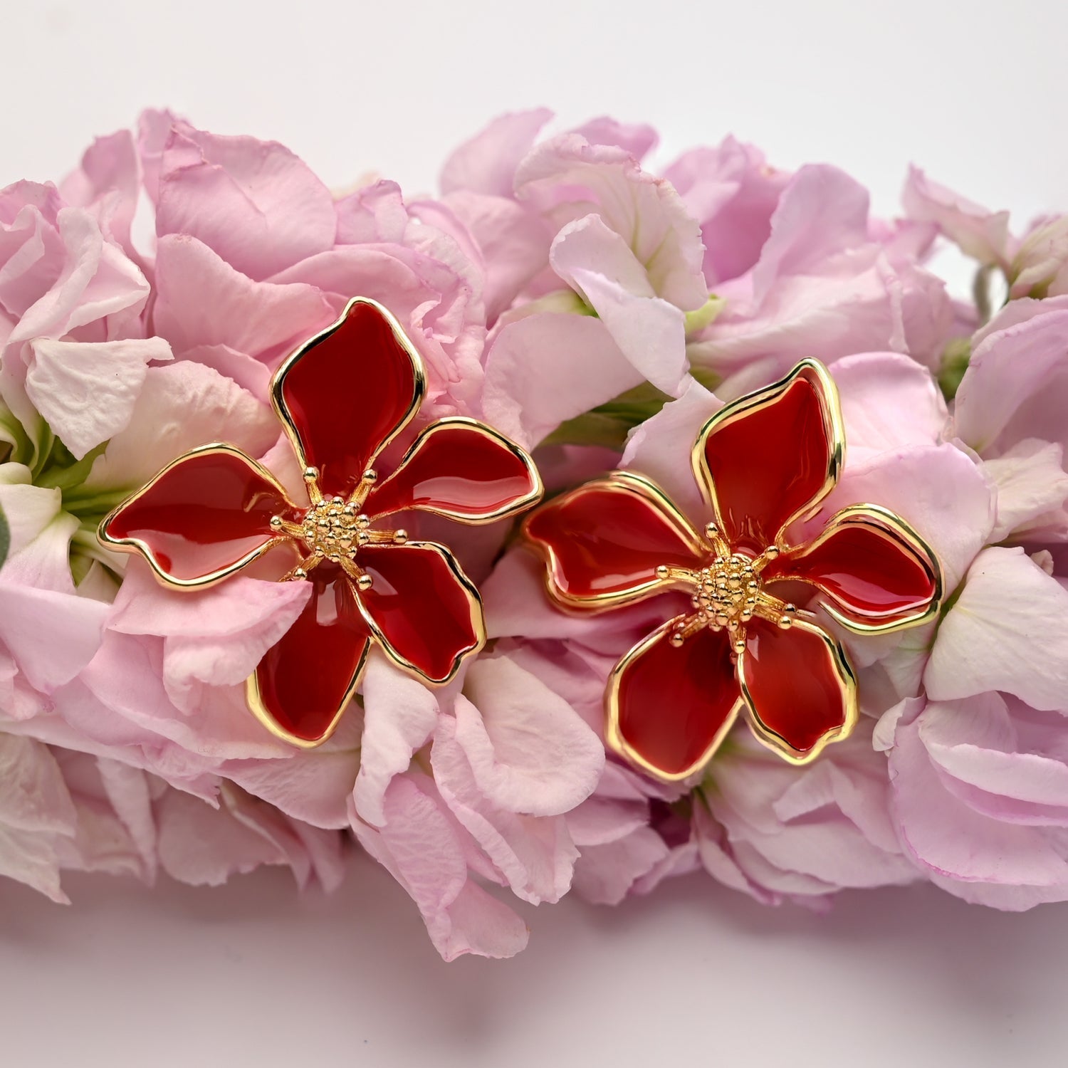 Bloom Earrings in Red
