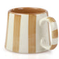 Ceramic Brown Stripe  Coffee cup - 3.5 x 2.5 Inches ( Set of 2 )