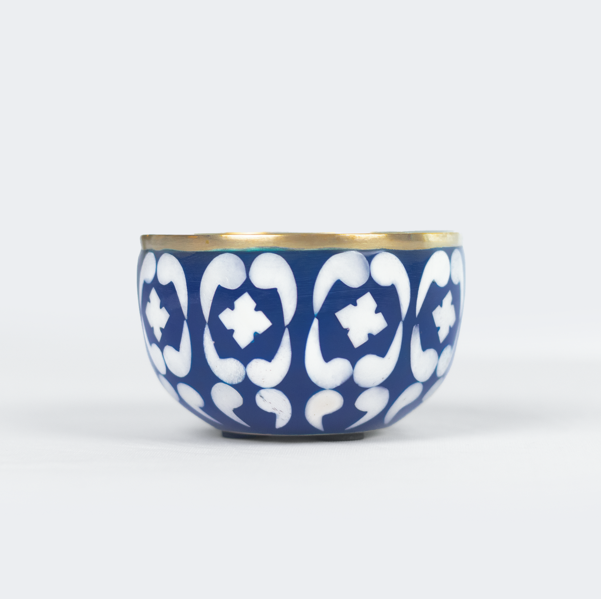 Lattice Blue Trinket Bowl & Tray Gift Box Set