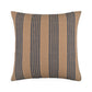 Earthy Finesse Brown cotton throw pillow cover with bold Red stripes