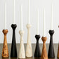 Tapered Diamond Wood Candle Holder in Cognac, Natural and Espresso