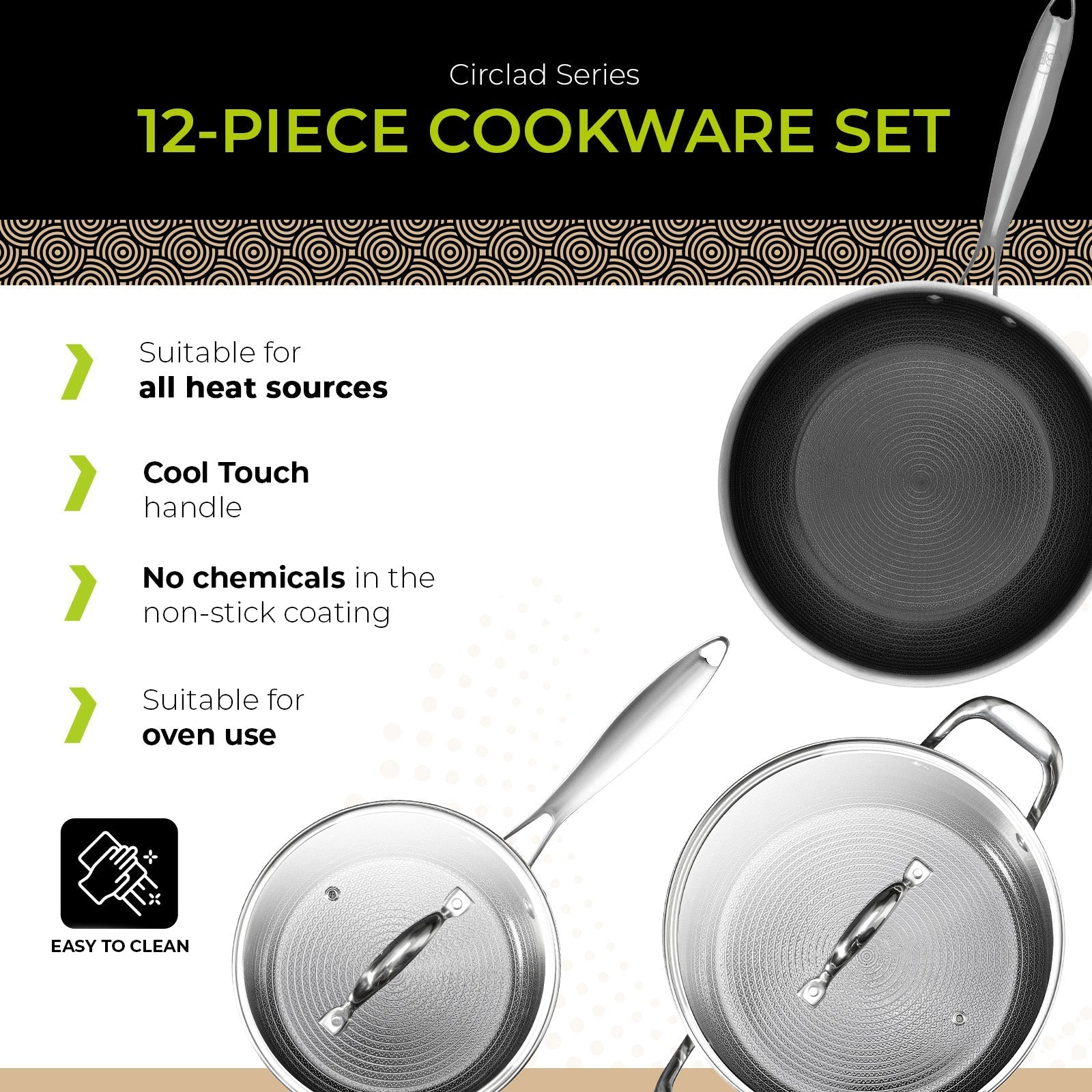 BE | LIVING CIRCLAD Series 12-Piece Cookware Set