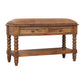 Solid Wood Leather Spindle Bench