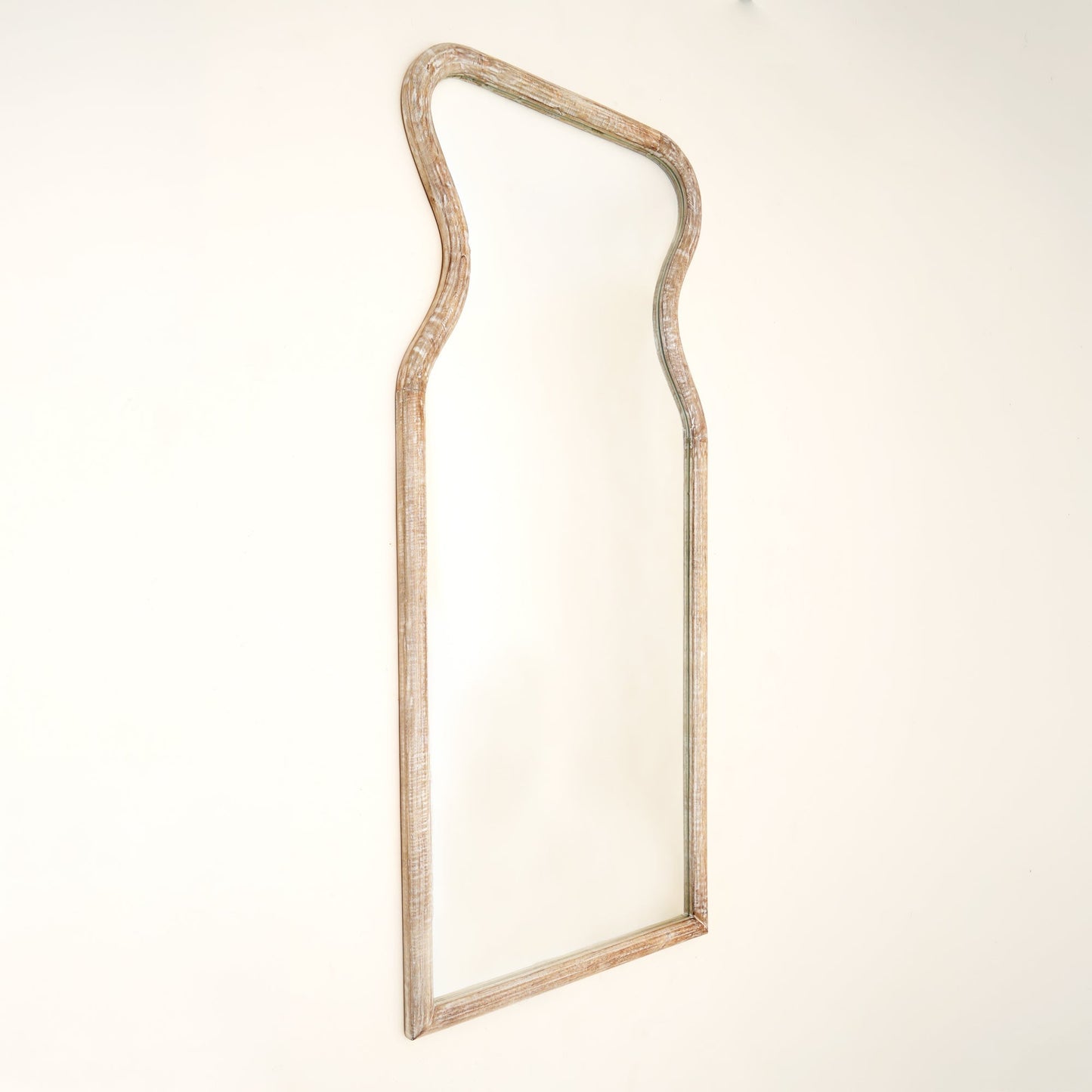Decorative Full-Length Wall Mirror with Mango Wood Frame, 32X70"