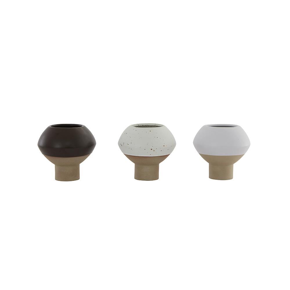Hagi Mini Vase - White / Light Brown