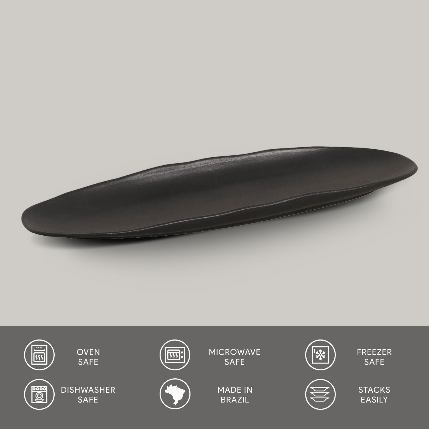 Shallow Organic Oval Platter Large Set of 4