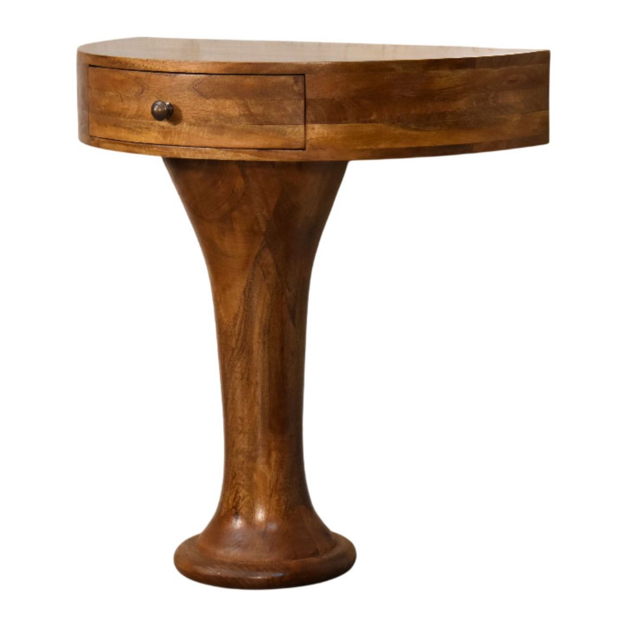 Solid Wood Amber Pedestal Console Table