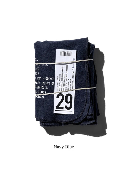 FELTED BLANKET - NAVY BLUE