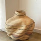 Handwoven Wave Basket Natural w/ Black