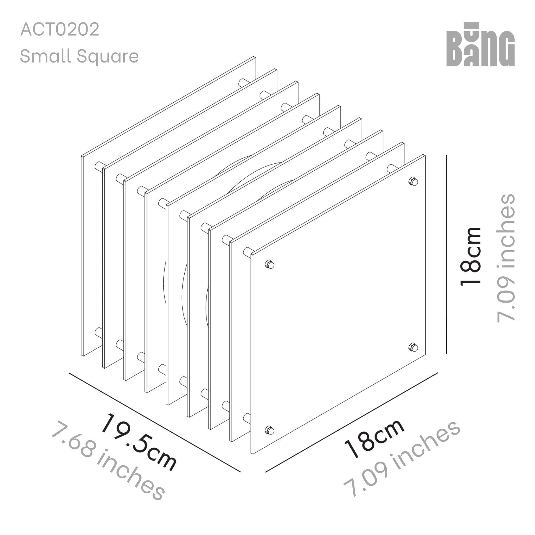 Lớp small square in dark grey acrylic