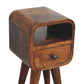 Solid Wood Extra Mini Curve Bedside Table