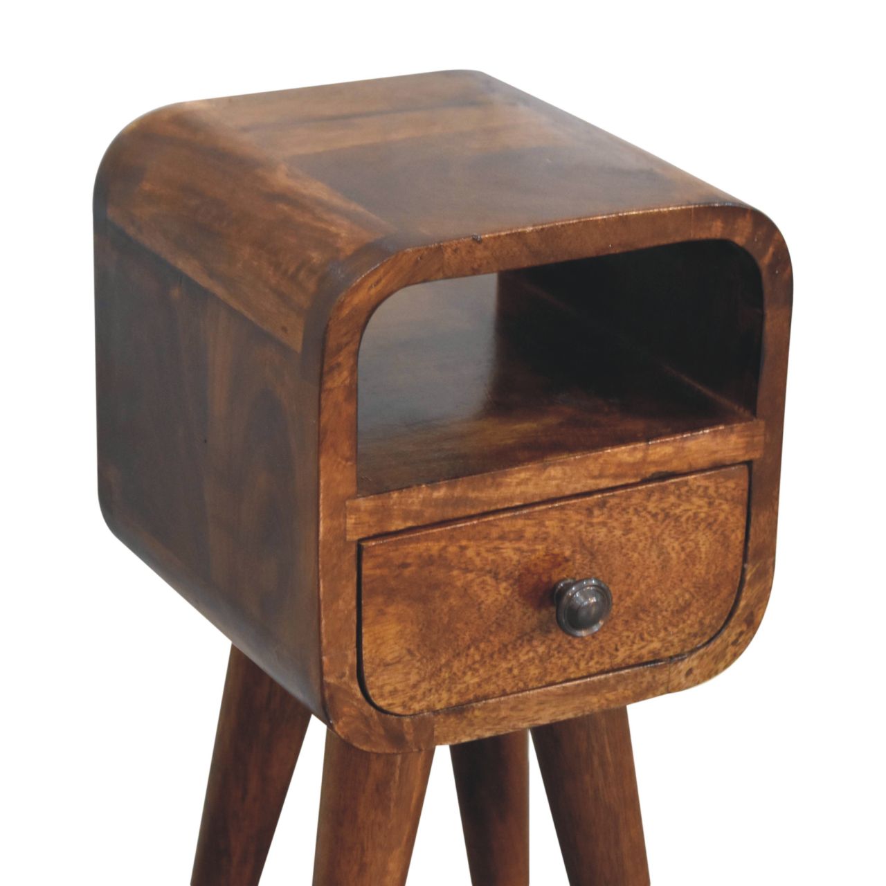 Solid Wood Extra Mini Curve Bedside Table