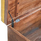 Solid Wood Buffalo Hide Honey Caramel Storage Trunk