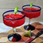 Cobalt Blue Rim Margarita Glasses - Set of 4