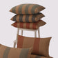 Modern Simplicity Brown cotton pin-striped lumbar pillow cover