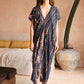 Madella Hand Dyed Kaftan Dress in Deep Sea Blue