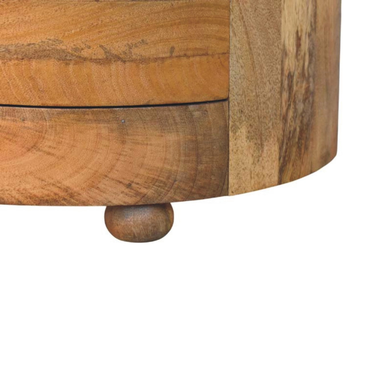 Solid Wood Curved Bedside with Marble Top