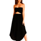Winona Smocked Tube Top & Asymmetrical Pants Set in Black