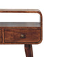 Solid Wood Mini Curved Honey Caramel Console Table
