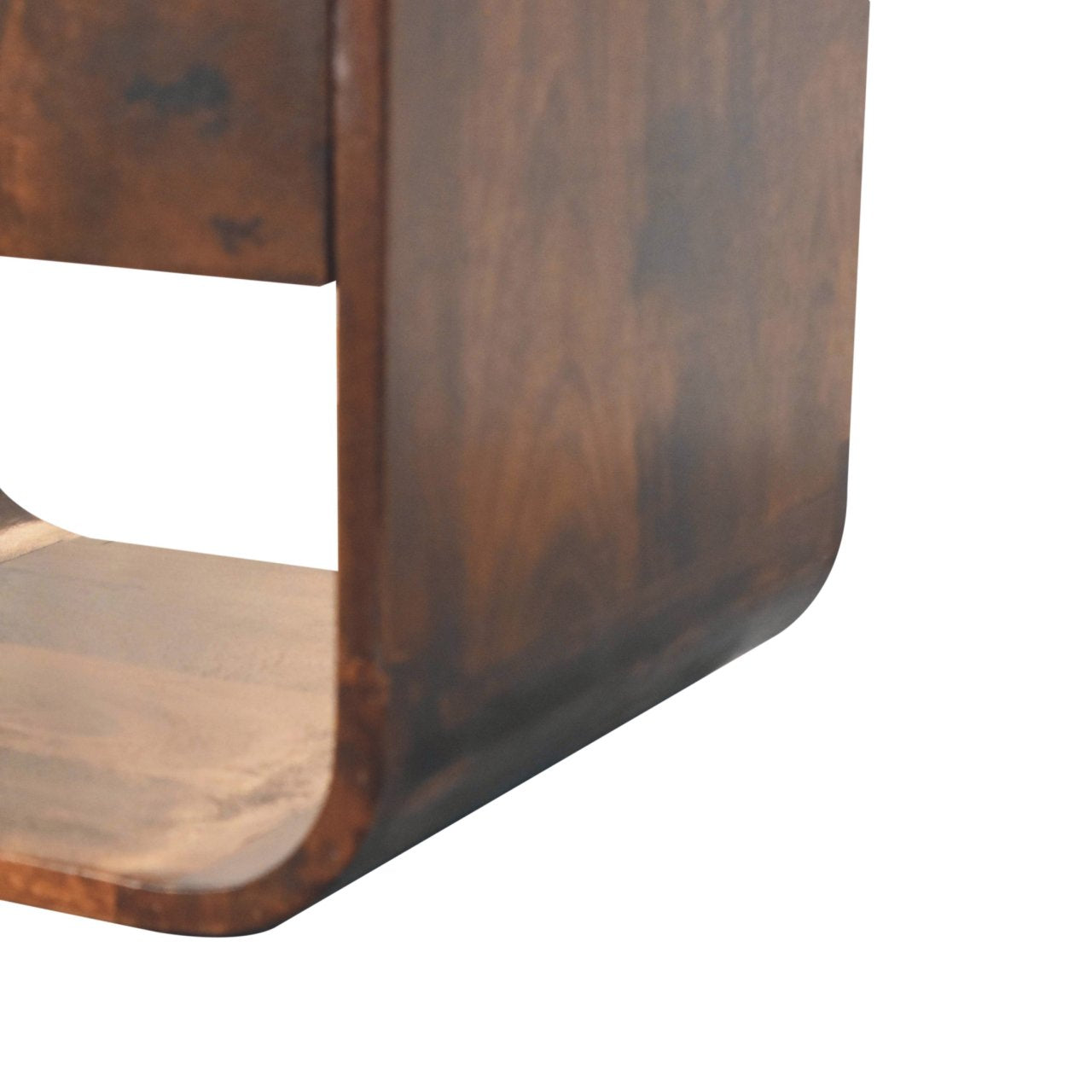 Solid Wood California Walnut Curved Edge Bedside Table