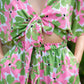 Aubrey Floral Wrap Top and Shorts Travel Matching Set in Pink Garden