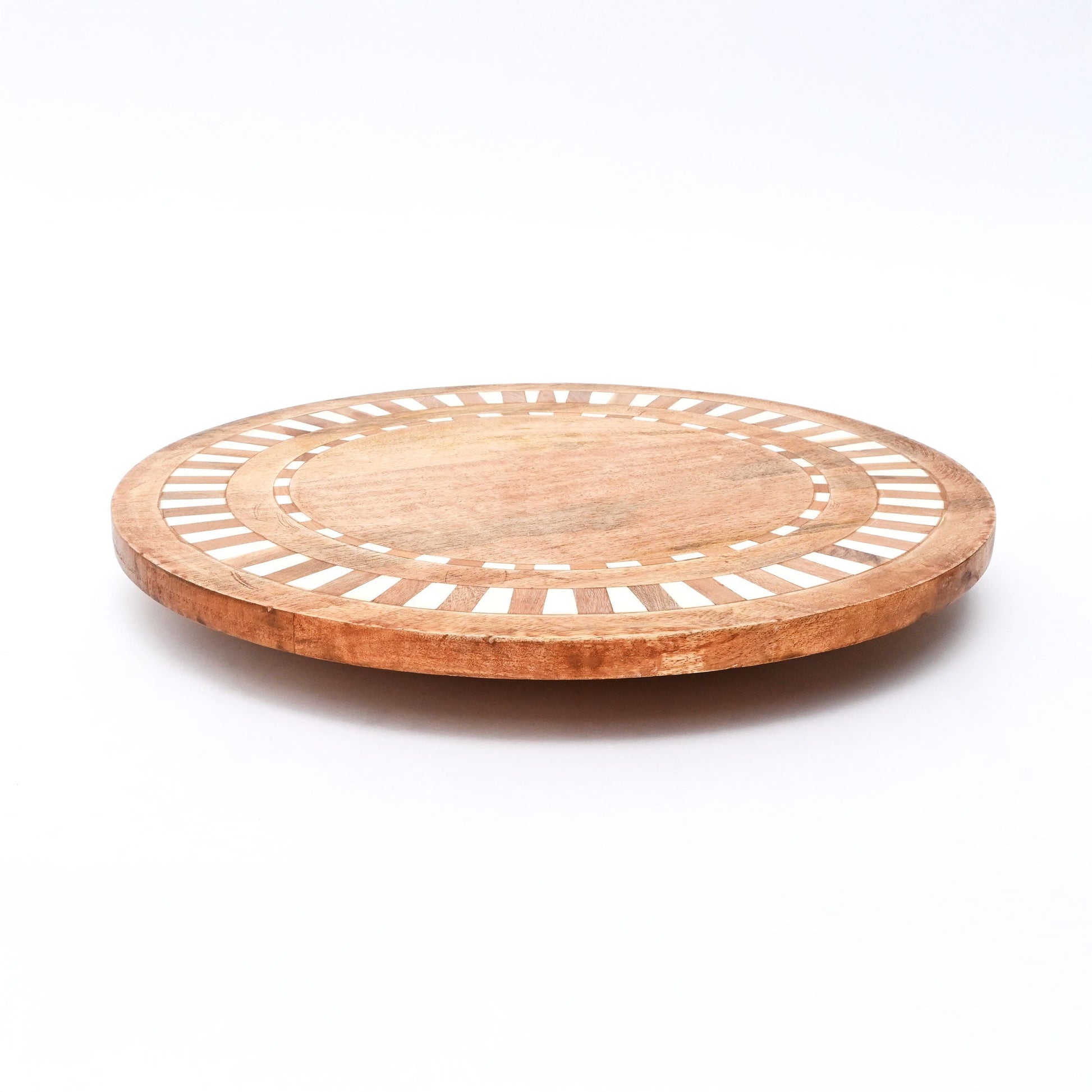 Lazy Susan | Mango Wood | handcarved Rustic Serving Piece