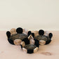 S/3 Black and White Abaca Fruit Basket