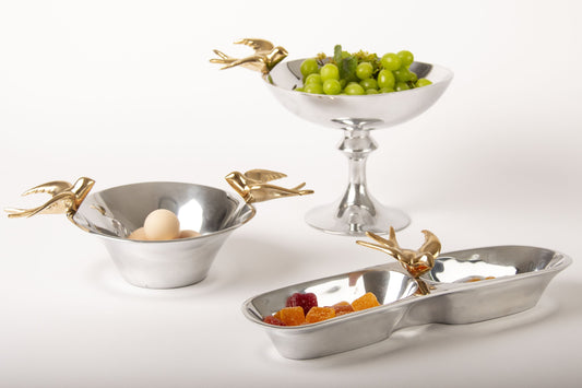 Dove Bowls Sm Silver/Gold