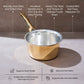 Set of 2 Brass Saucepans with Insulated handles (1.1 QT , 1.6 QT)