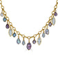 Colorful Gemstone and Pearl Charm Necklace
