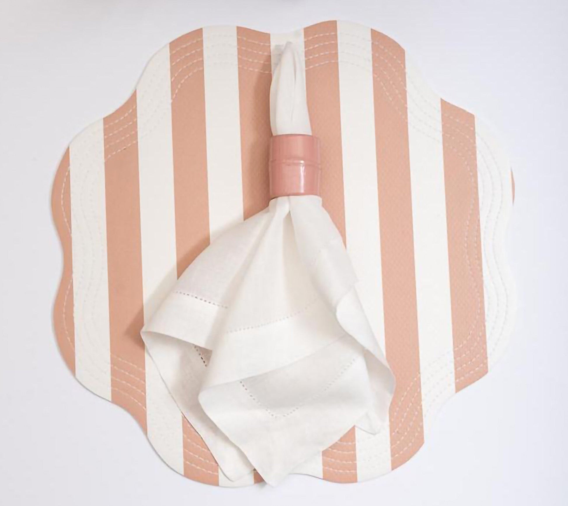 Retro Striped Faux Leather Placemat