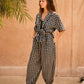 Vanessa Linen Gingham Balloon Pants in Black