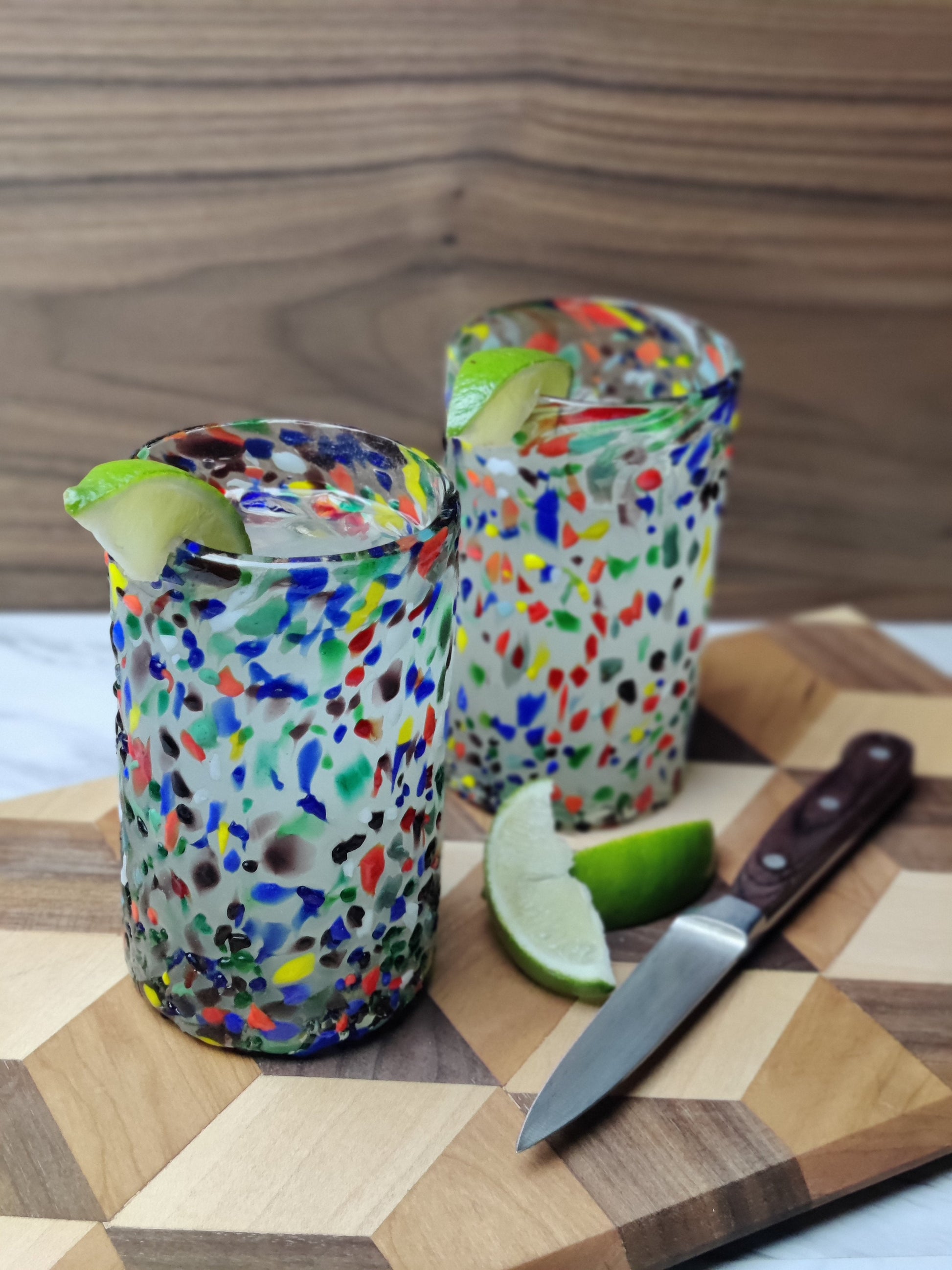Confetti Rock Design Drinking Glasses - Set of 6