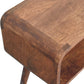 Solid Wood Mini Honey Caramel Curved Open Nightstand