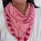 Full Hand Drawn Batik Tulis Bandana Authentic, 100% Soft Cotton, Pink Heart, Mother's Day Gift
