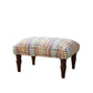 Handwoven Accent Footstool | 20.5x15.5x15 | Cotton Fabric