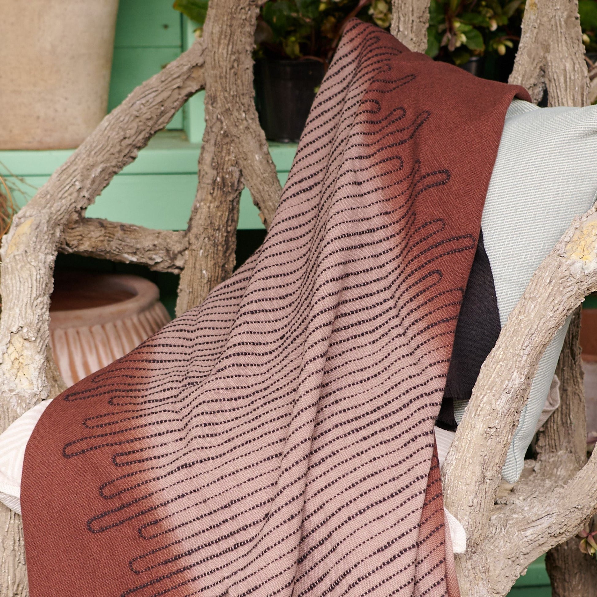 Handwoven Mink Brown Myrtle Drift Merino Throw