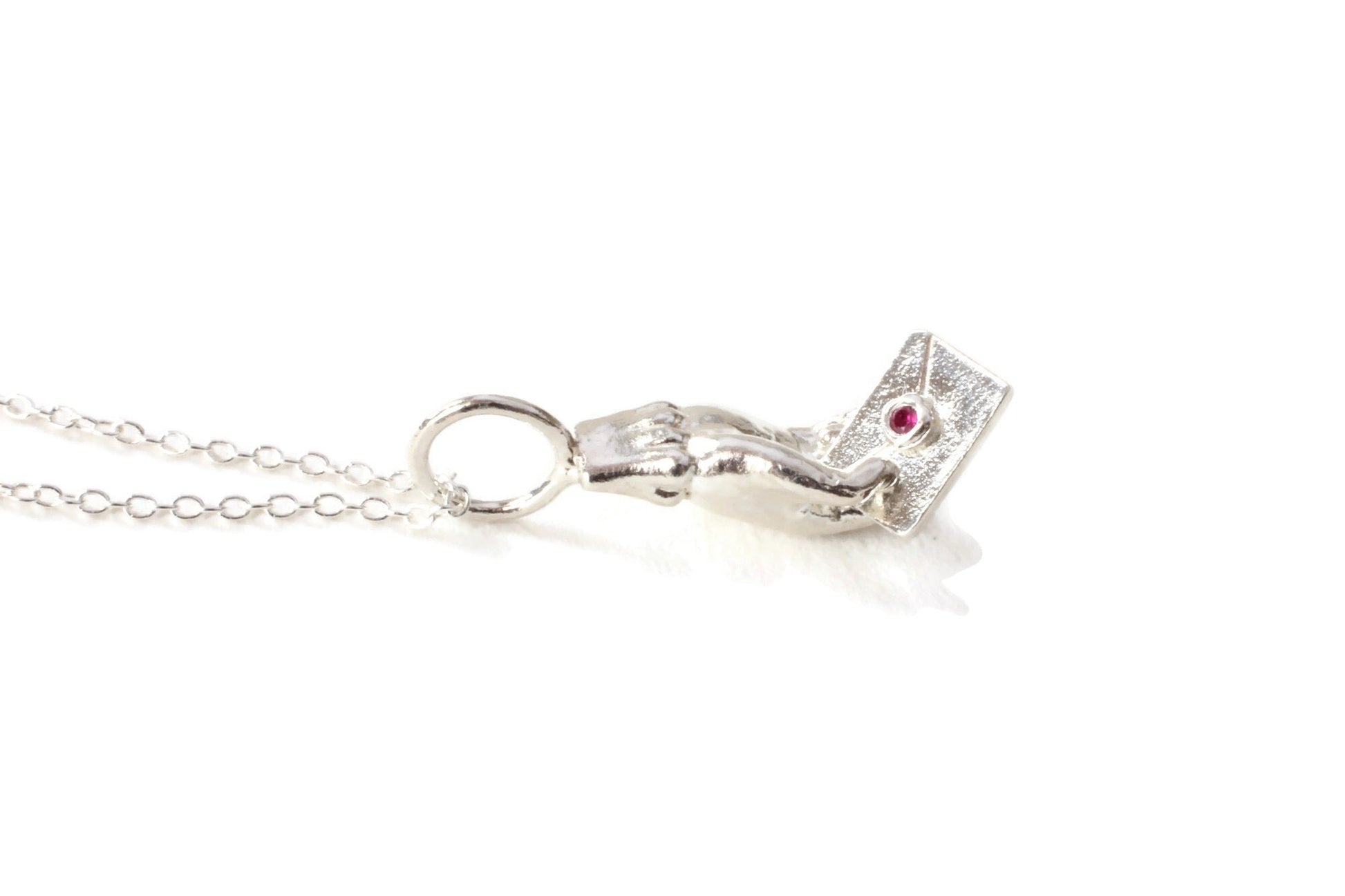Sterling silver love letter necklace