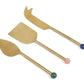 S/3 Brass Finish Cheese Knife Set