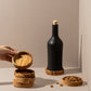 Versatile Olive Wood Bottle Stand and Snack Bowl