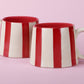 Ceramic Red Stripe  Coffee cup - 3.5 x 2.5 Inches ( Set of 4 )