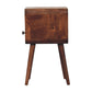 Solid Wood Mini Honey Caramel Curved Nightstand