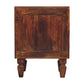 Solid Wood Harper Ribbed Chestnut Bedside 2 Drawers Brown