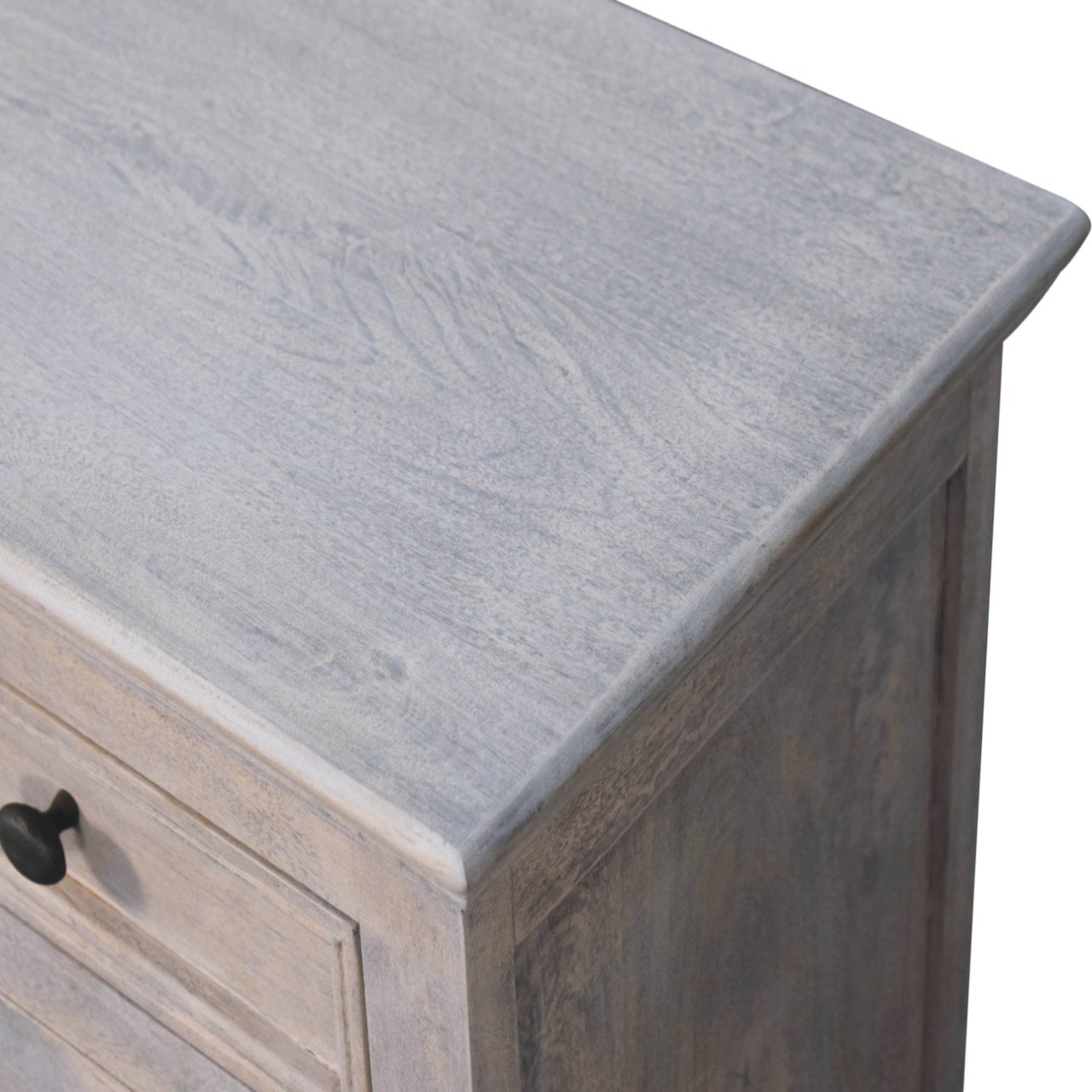 Solid Wood Stone Finish Cabinet with Glazed Doors