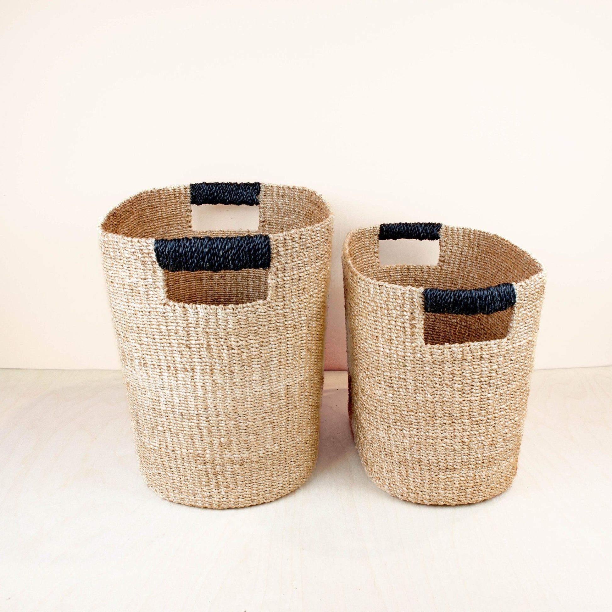 Black Oval Storage Baskets, set of 2 - Modern Baskets | LIKHÂ