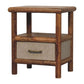Solid Wood Solara Rattan Bedside Table