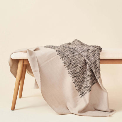 Flo Gray Textured Handloom Merino Throw
