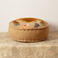 Floor Pouf with Tiger Print Embroidery
